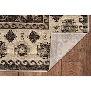 Crop Buharra Grey and Charcoal 9 ft. x 12 ft. Area Rug