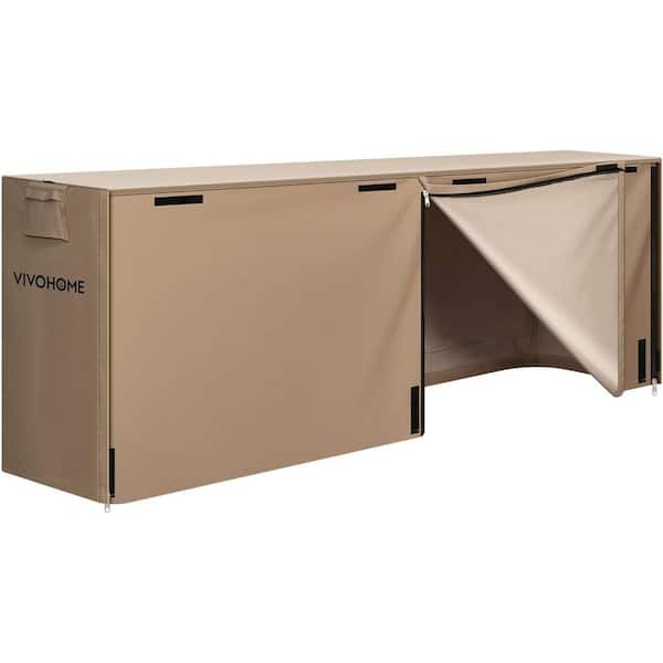8 ft. Heavy Duty 600D Oxford Log Rack Cover with Zipper