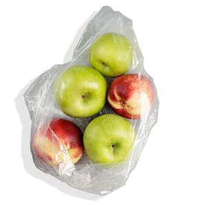 0.6 MIL Clear Poly Food Bags - 4" x 2" x 8" - Pack of 1000 - For Fruits, Vegetables, Meat, & Frozen Food
