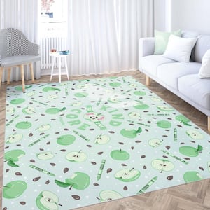 Crayola Kind to the Core Green 6 ft. 7 in. x 9 ft. 3 in. Area Rug