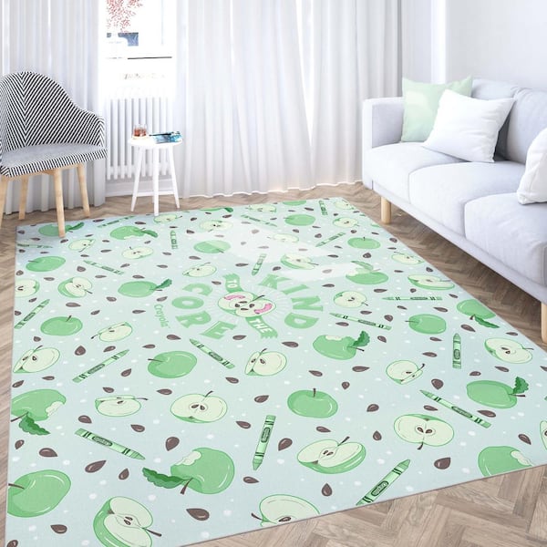 Crayola Kind to the Core Green 6 ft. 7 in. x 9 ft. 3 in. Area Rug