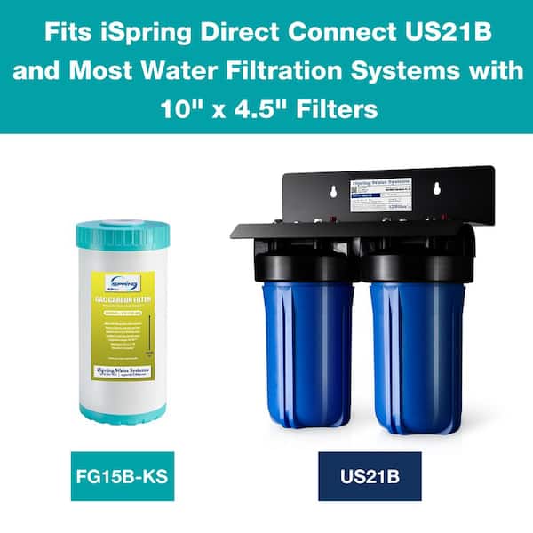 10 in. x 4.5 in. Premium GAC and KDF Carbon Filter Replacement Water Filter Cartridge for Undersink Filter System