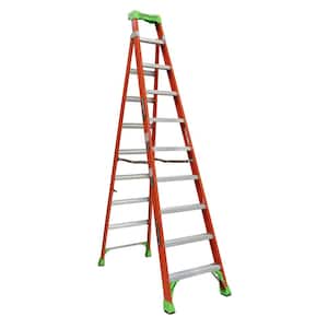 10 ft. Fiberglass Cross Step Ladder with 300 lbs. Load Capacity Type IA Duty Rating