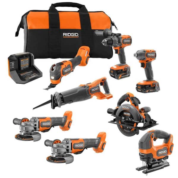 18V Brushless Cordless 6-Tool Combo Kit with 18V Brushless Cordless 2-Tool Combo Kit with Jigsaw and Router (Tools Only)