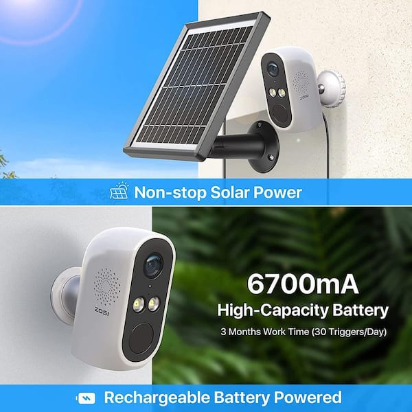 Rechargeable Battery Power Wireless WiFi Solar Security Camera