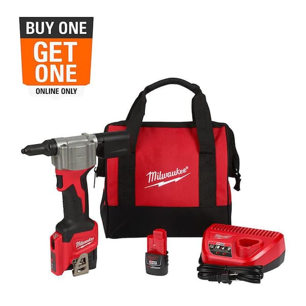 M12 12-Volt Lithium-Ion Cordless Rivet Tool Kit with (2) 1.5Ah Batteries and Charger