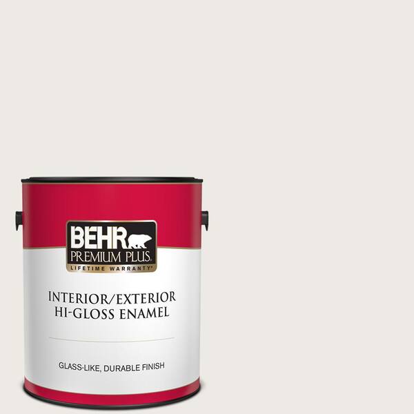 BEHR PREMIUM PLUS 1 gal. #750A-1 Chalk color Hi-Gloss Enamel Interior/Exterior Paint