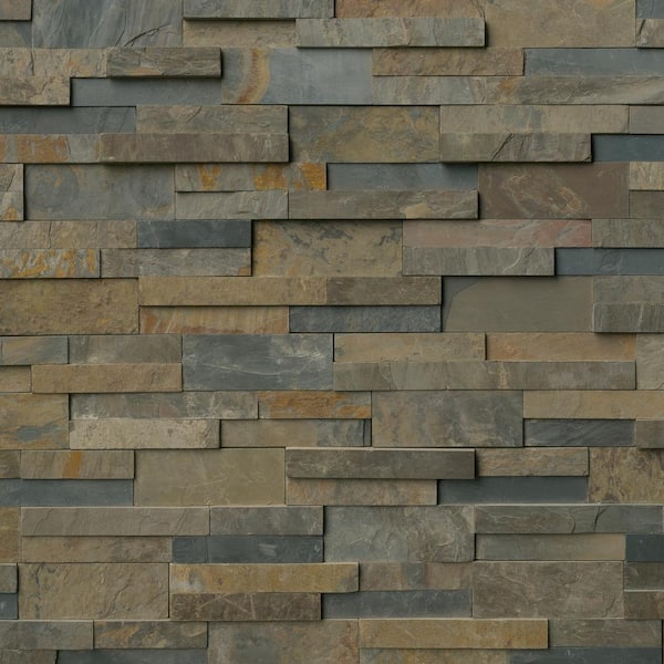MSI Rustic Gold Ledger Panel 4 in. x 4 in. Split face Slate Take Home Wall Tile Sample