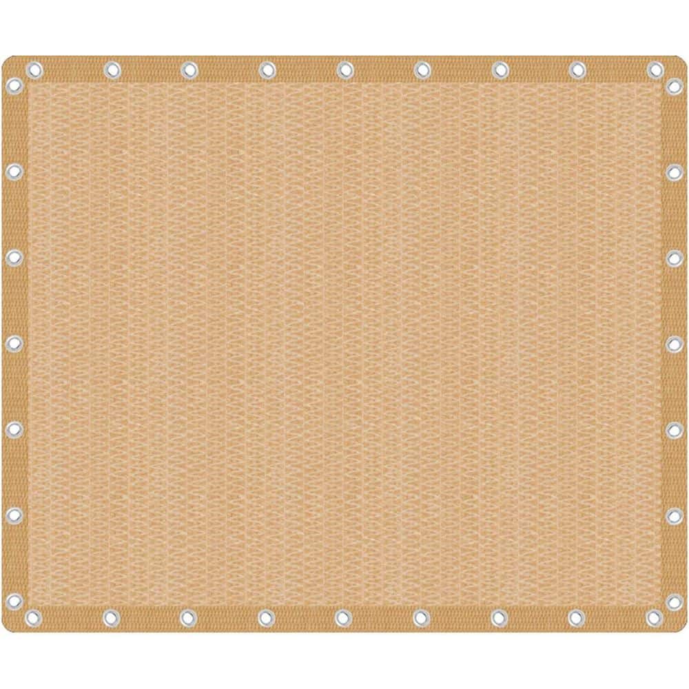10 ft. x 12 ft. Beige Sun Shade Sail, Sun Shade Cloth Privacy Screen with R