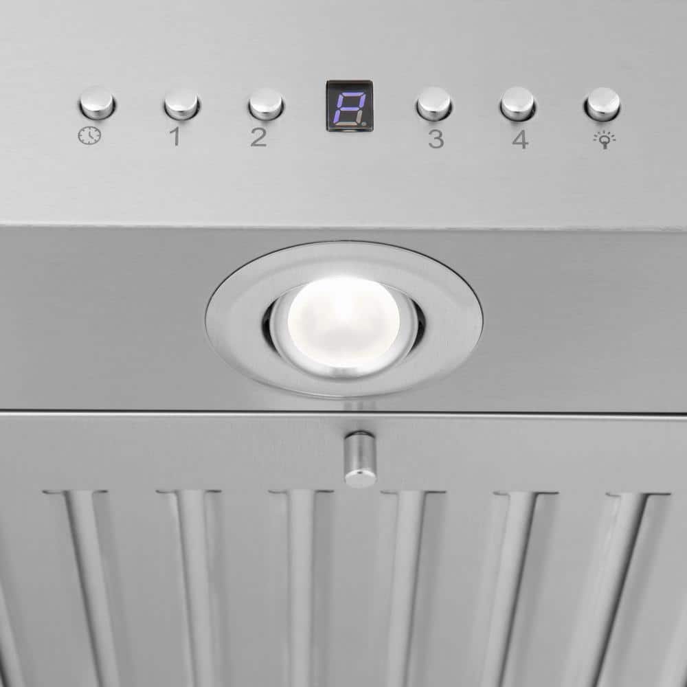 30" Stainless Steel Island Range Hood with Built-in Speakers