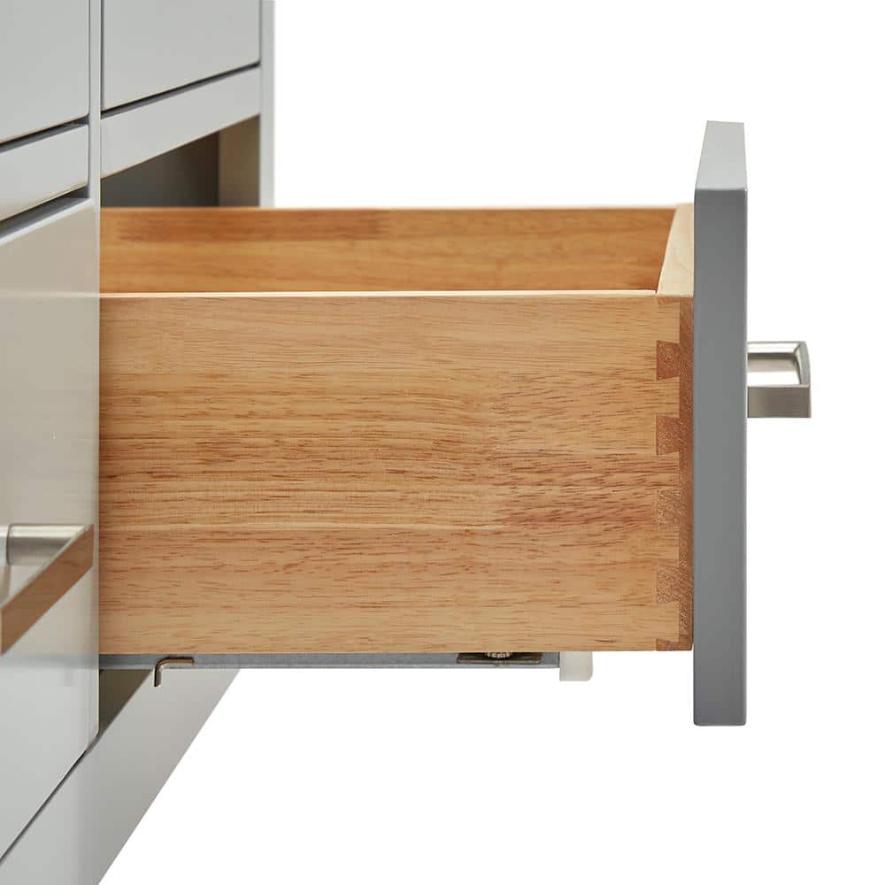 54" Gray Solid Hardwood Wall-Mounted Single Vanity Base