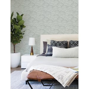 Encircle Sea Green Geometric Wallpaper