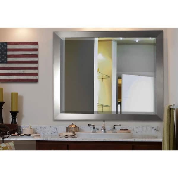 Unbranded Medium Square Silver Beveled Glass Modern Mirror (35.5 in. H x 35.5 in. W)