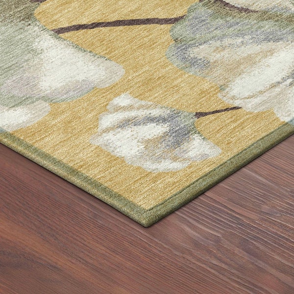 Chantille Machine Washable Indoor/Outdoor Abstract ACN2405 Gold 3 ft. x 4 ft. Area Rug