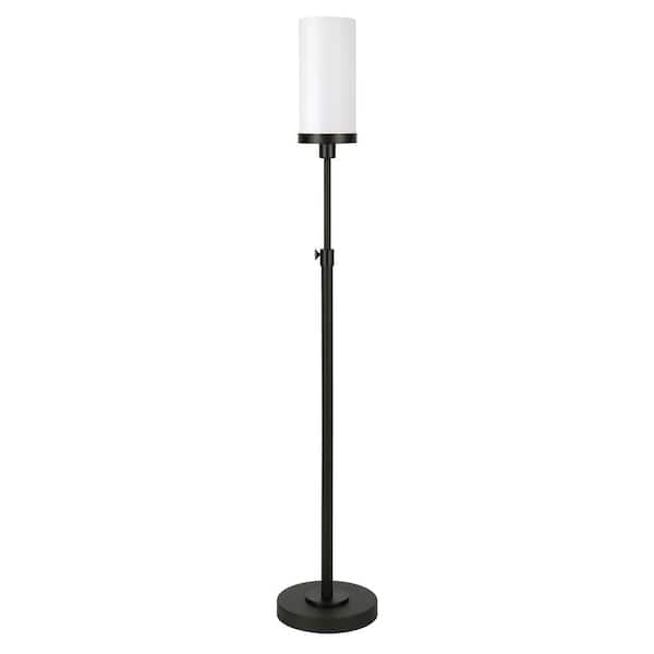 Meyer&Cross Frieda 66 in. Blackened Bronze Floor Lamp with White Milk Glass Shade