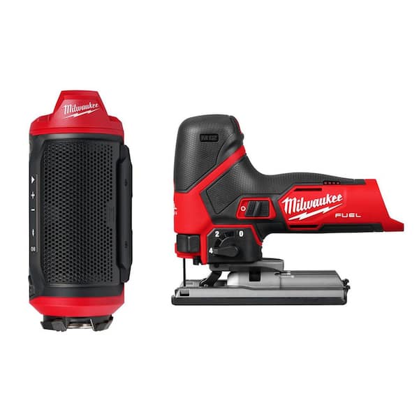 M12 12-Volt Lithium-Ion Cordless Bluetooth Jobsite Speaker with PACKOUT Compatibility, & Jig Saw