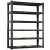 Otryad 82 in. H 6-Tier Metal Shelve, 2400 lbs. Heavy Duty Storage Shelve, Adjustable Garage Shelf Industrial Utility Rack-Black QSKB-YQ007