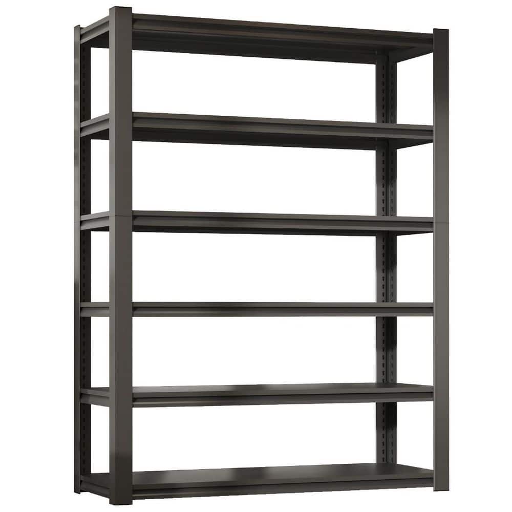 82 in. H 6-Tier Metal Shelve, 2400 lbs. Heavy Duty Storage Shelve, Adjustable Garage Shelf Industrial Utility Rack-Black price history on PriceWatchPro
