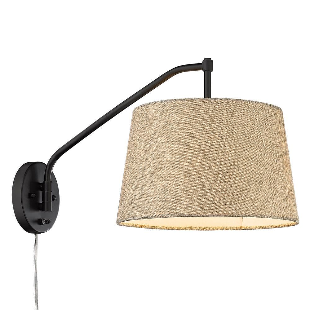 Ryleigh 19.63" Matte Black Dimmable Swing Arm Wall Sconce