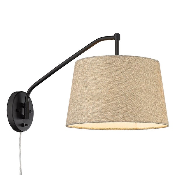 Golden Lighting Ryleigh 0.75 in. 1-Light Matte Black Sconce