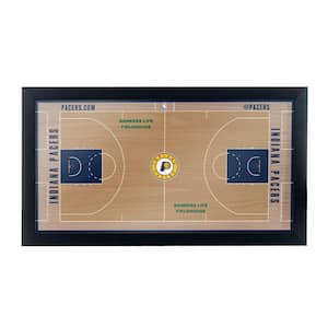 Indiana Pacers Official NBA Court 15 in. x 26 in. Black Framed Plaque