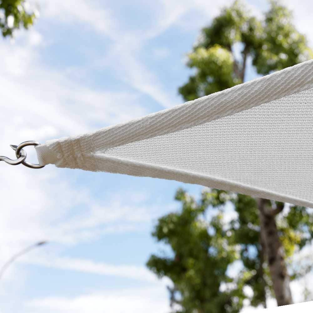 White Polyethylene Right Triangle Sun Shade Sail Canopy, 10' x 10' x 14.1'