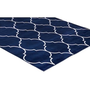 Jefferson Collection Morocco Trellis Navy 3 ft. x 4 ft. Area Rug
