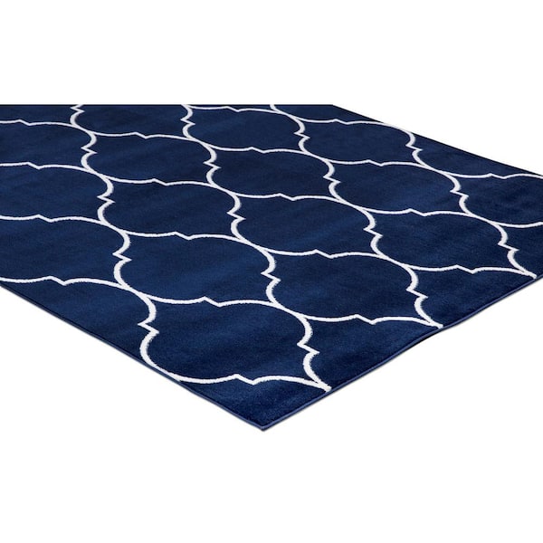 Jefferson Collection Morocco Trellis Navy 3 ft. x 4 ft. Area Rug