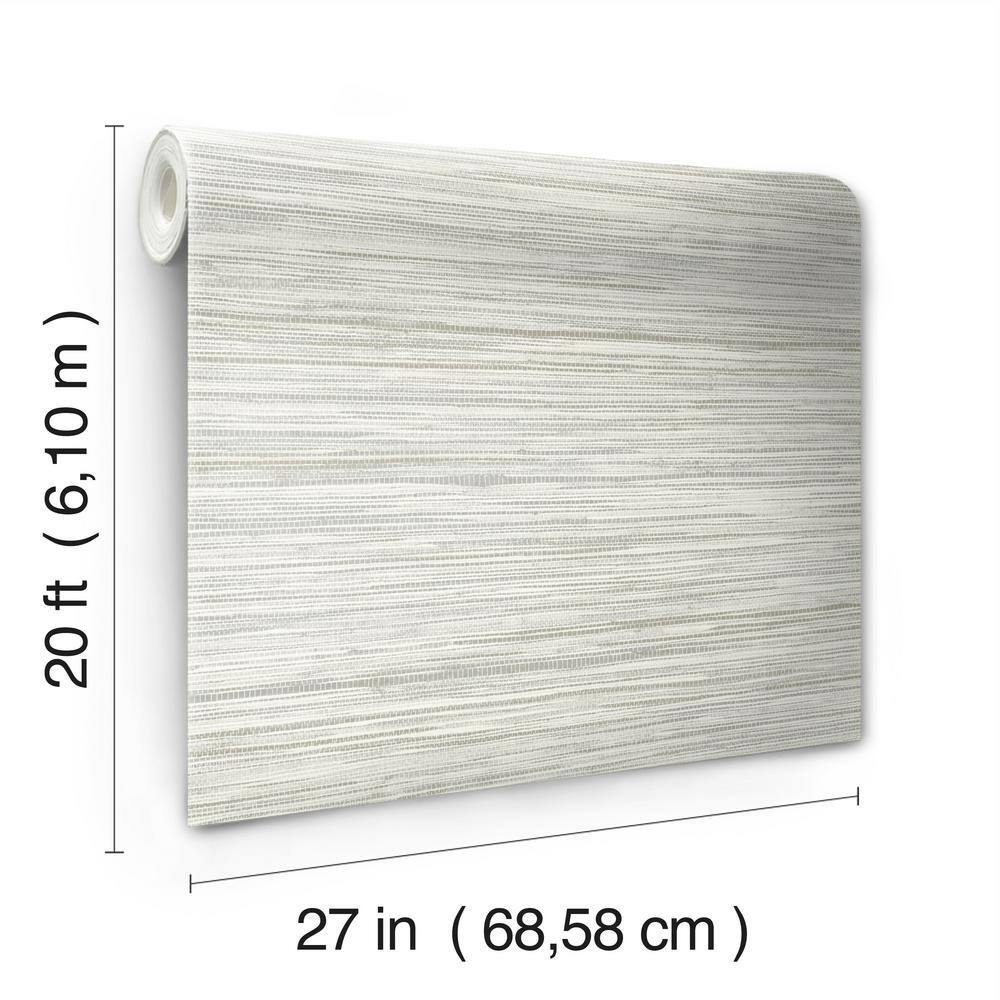 Off-White Grasscloth Peel and Stick Wallpaper