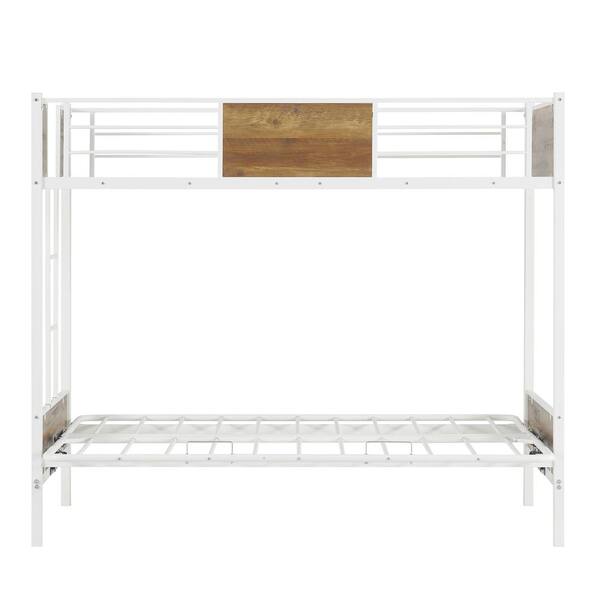 Over Futon Metal Bunk Bed Frame, White Metal Bunk Bed With Futon