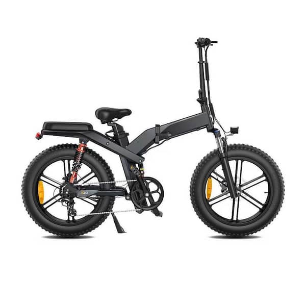 20 in. Aluminum Fat Tire Electric Bike in Gray, Full Suspension
