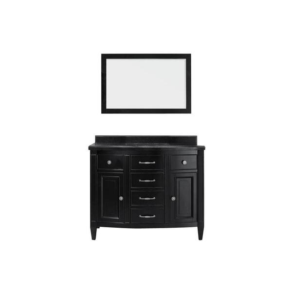 Unbranded Daisy 42 in. Vanity in Espresso with Granite Vanity Top in Black