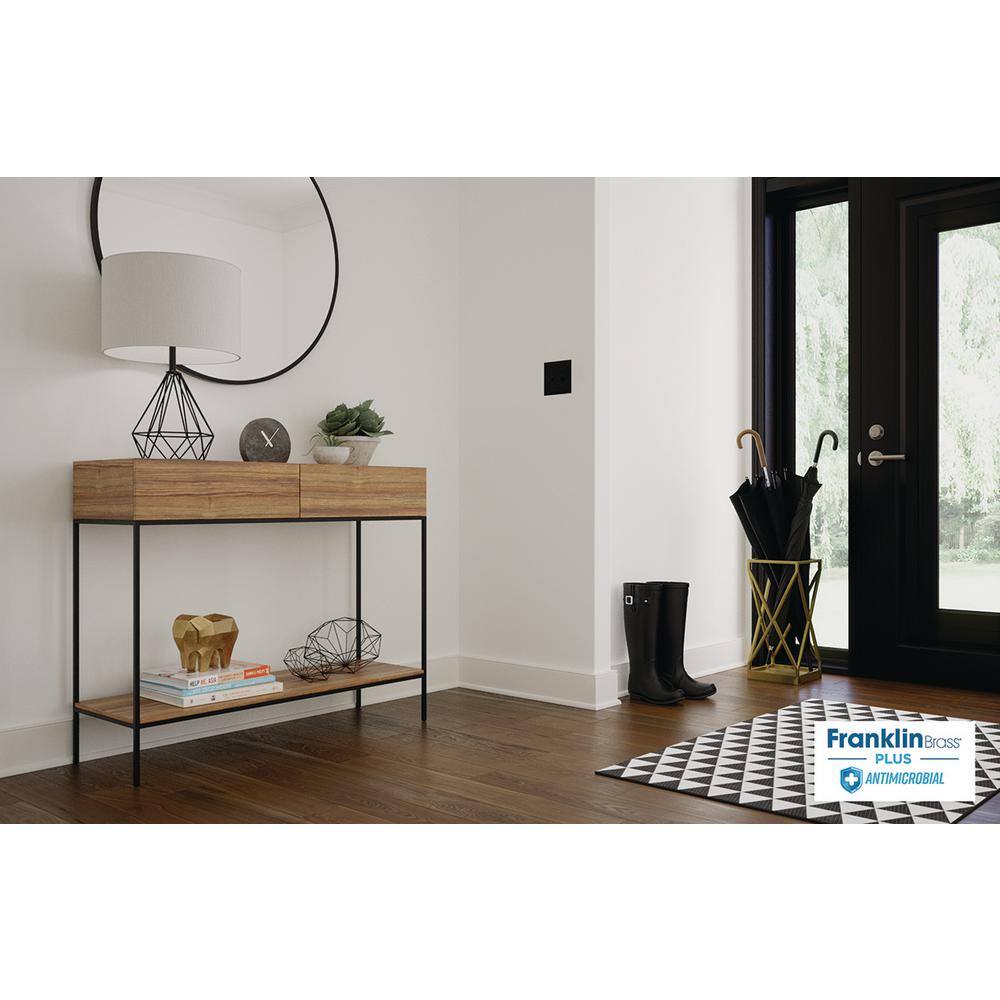 Matte Black Antimicrobial 2-Gang Decorative Wall Plate