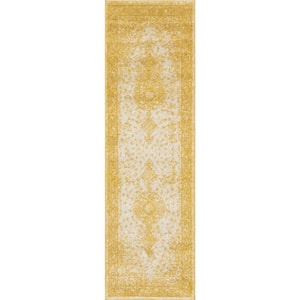 Bromley Midnight Yellow 2 ft. x 8 ft. Runner Rug