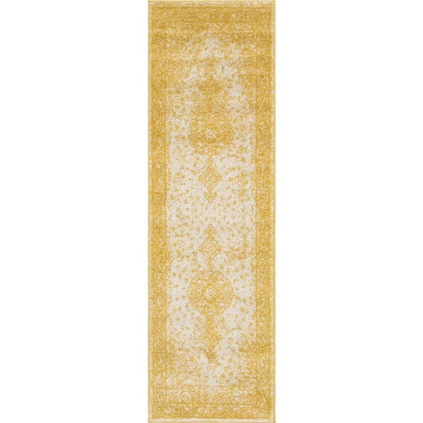 Bromley Midnight Yellow 2 ft. x 8 ft. Runner Rug