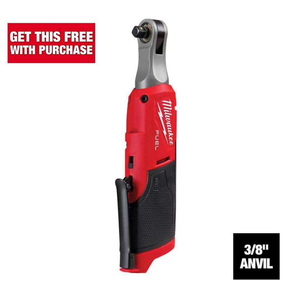 Milwaukee M12 FUEL 12-Volt Lithium-Ion Brushless Cordless High Speed 3/8 in. Ratchet (Tool-Only) 2567-20 - The Home Depot