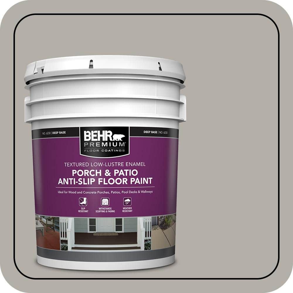 5 gal. #T17-09 Laid Back Gray Textured Low-Lustre Enamel Interior/Exterior Porch and Patio Anti-Slip Floor Paint price history on PriceWatchPro