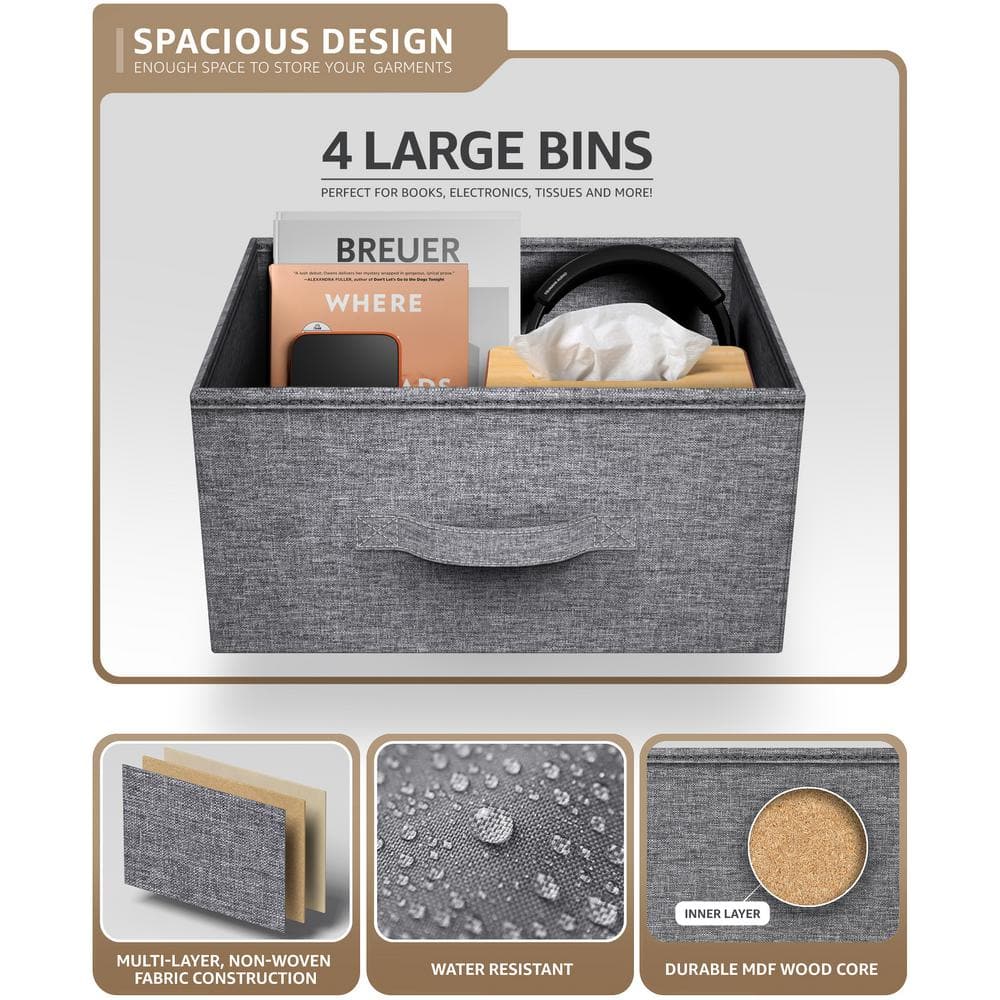 Sorbus Fusion 4-Drawer Nursery Dresser in White with Deep Soft-Close Drawers