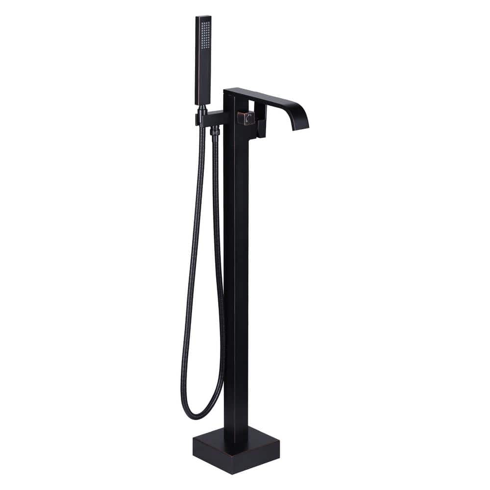 Oil Rubbed Bronze Freestanding Tub Filler with Hand Shower