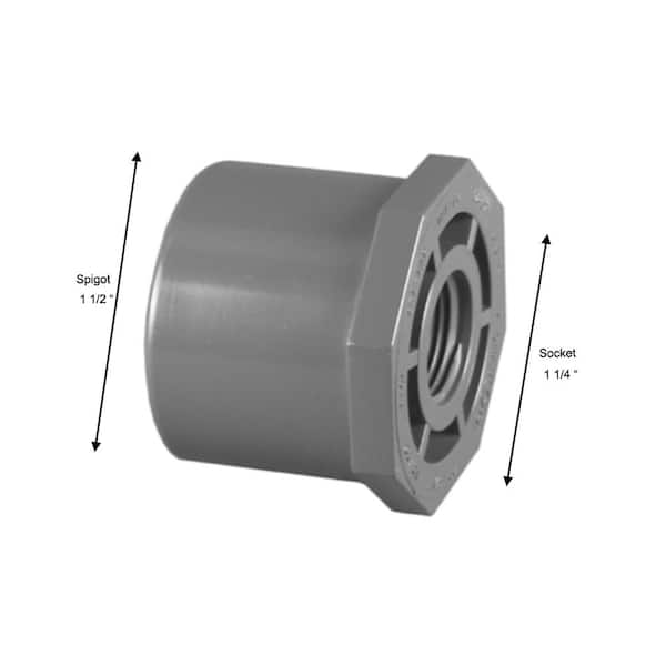 Charlotte Pipe Buje Reductor De PVC Cédula 40 De 1-1/2 X 1 Pulgada