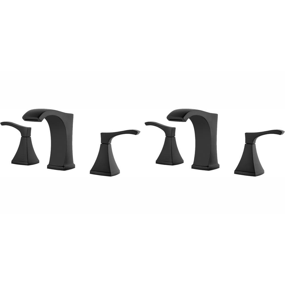 Venturi 8 in. Widespread 2-Handle Bathroom Faucet in Matte Black (2-Pack Combo) price history on PriceWatchPro
