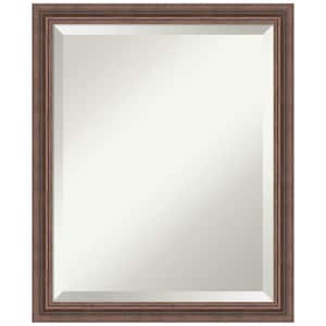 Distressed Rustic Brown 18.38 in. x 22.38 in. Casual Rectangle Framed Bathroom Vanity Wall Mirror