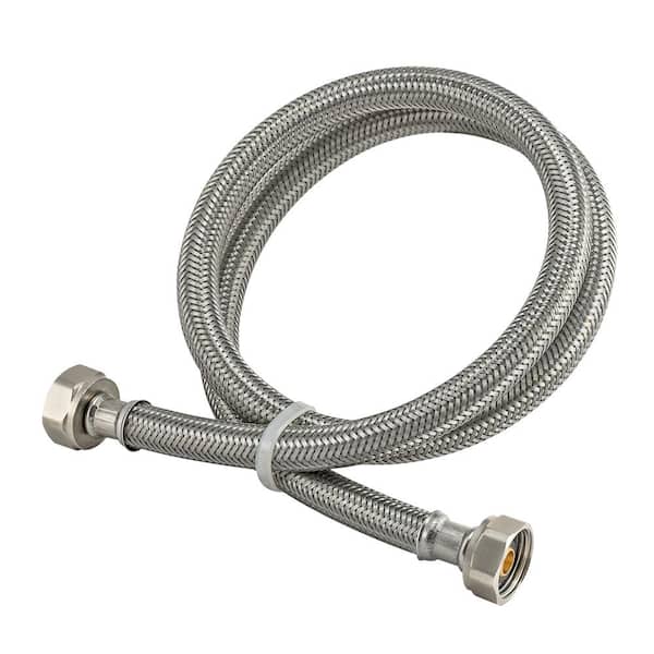 Everbilt 1/4 in. COMP x 1/4 in. COMP x 60 in. Stainless Steel Ice Maker  Connector 7253-60-14-2-EB - The Home Depot