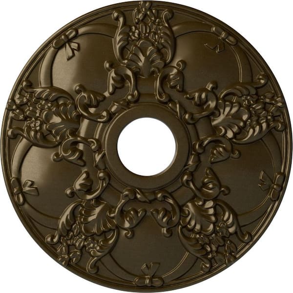 Ekena Millwork 18" x 3-1/2" ID x 1-3/8" Norwich Urethane Ceiling Medallion (Fits Canopies upto 4-1/2"), Brass