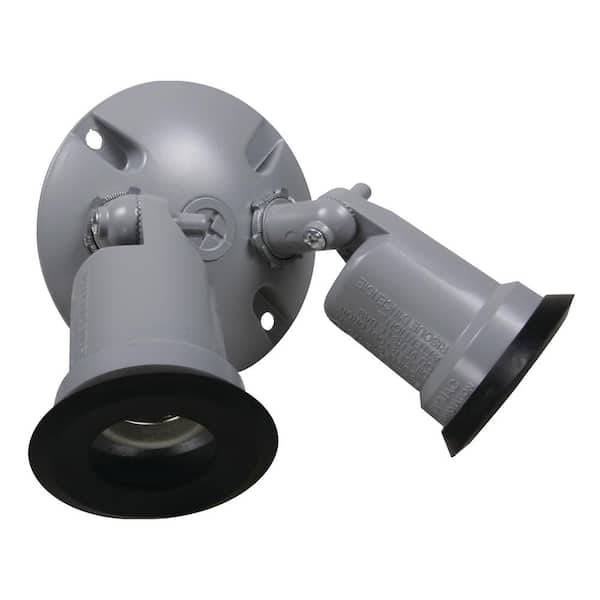BELL N3R Gray 4 in. Outdoor Round Cover with 2 Lampholders with External Gasket