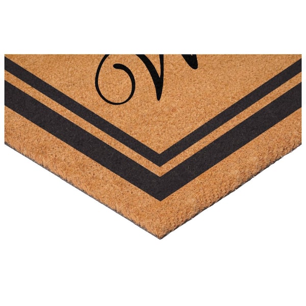 Black Border Welcome 24 in. x 36 in. Door Mat