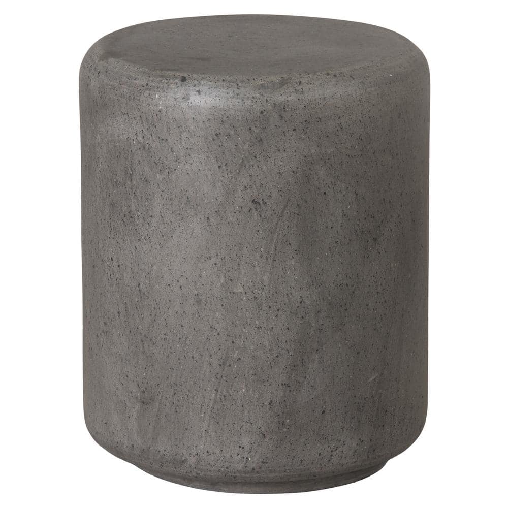 Emissary Caeman Cylinder Stool, Terrazzo Ceramic Gray 13 in. x 13 in. x ...