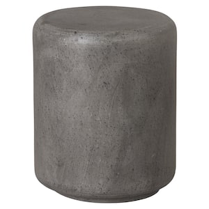 Caeman Cylinder Stool, Terrazzo Ceramic Gray 13 in. x 13 in. x 17 in., Garden Stool