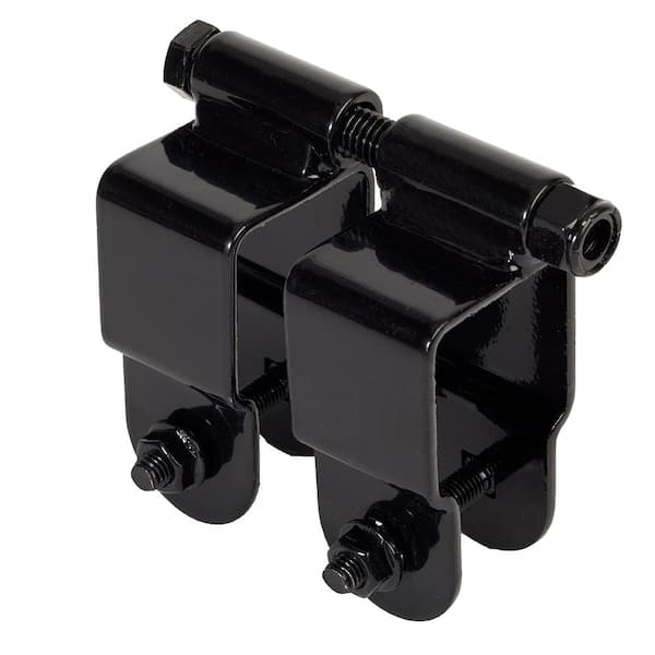 FORTRESS Versai 1.5 in. Black Steel Gate Fence Hinge Gate (2-Pack )