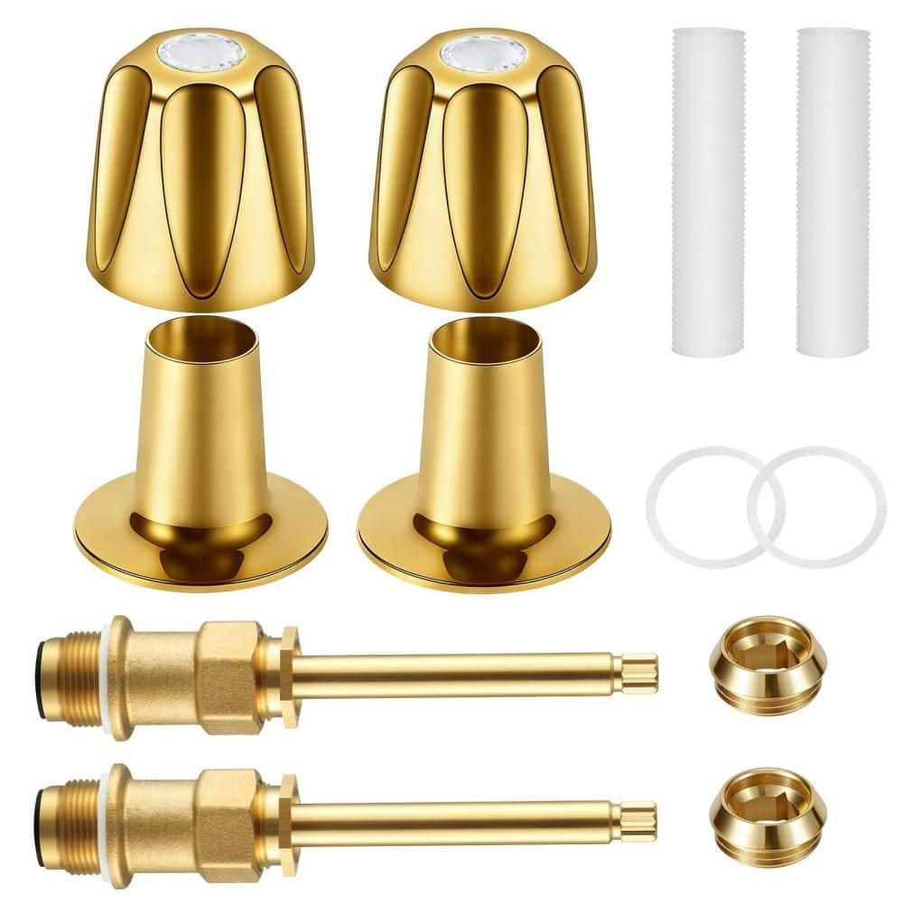 2-Piece Bathtub Shower Knob Replacement Kit with Hot/Cold Shower Knobs, Polished Gold price history on PriceWatchPro